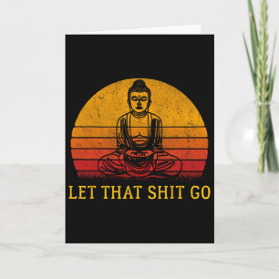 Let This Go Shirt Retro Vintage Buddha Card