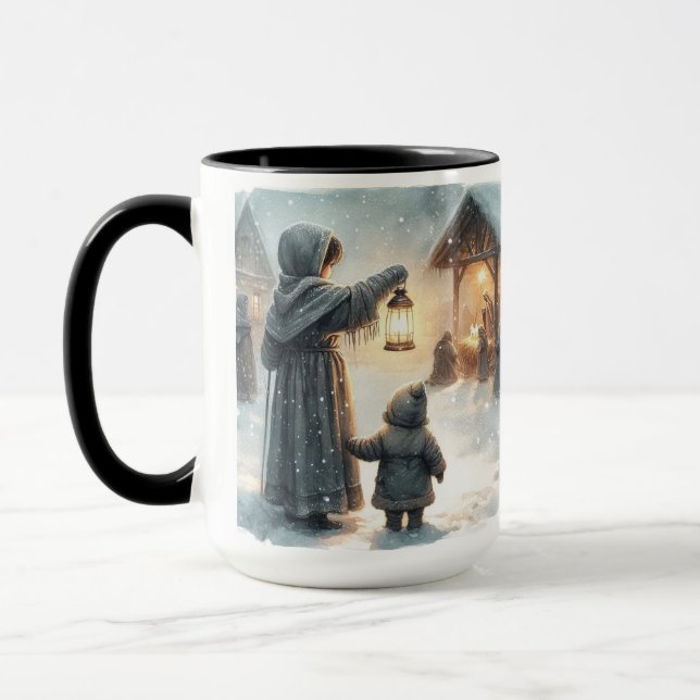  Let Us Adore Him Nativity Christmas Coffee Mug (Left)