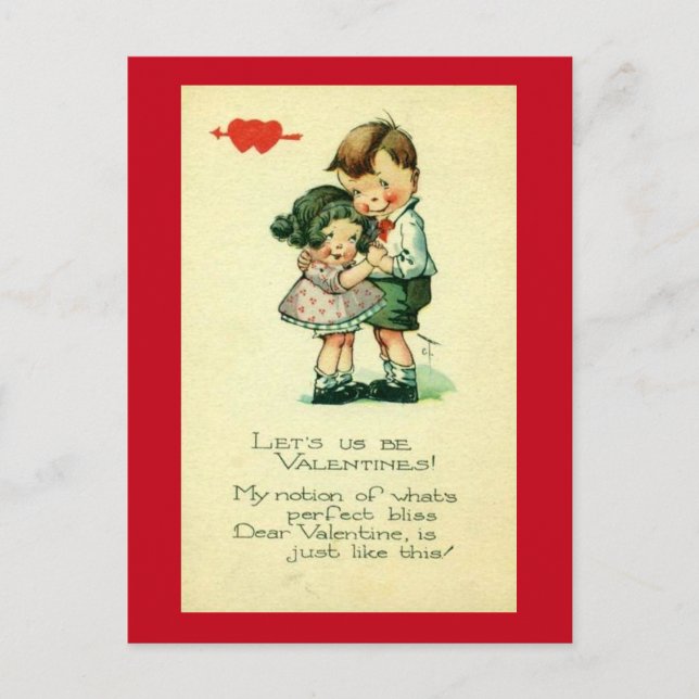 Let Us Be Valentines Holiday Postcard (Front)