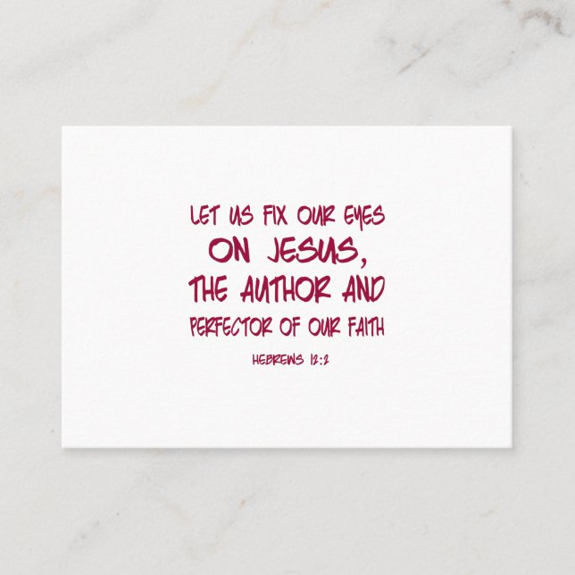 LET US FIX OUR EYES ON JESUS BUSINESS CARD (Front)