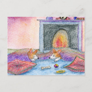 Let us know when spring turns up postcard