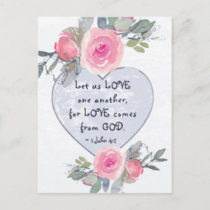 Let us LOVE One Another Bible Valentine's Day Postcard