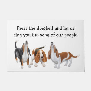Let Us Sing Basset Hounds Customisable Doormat