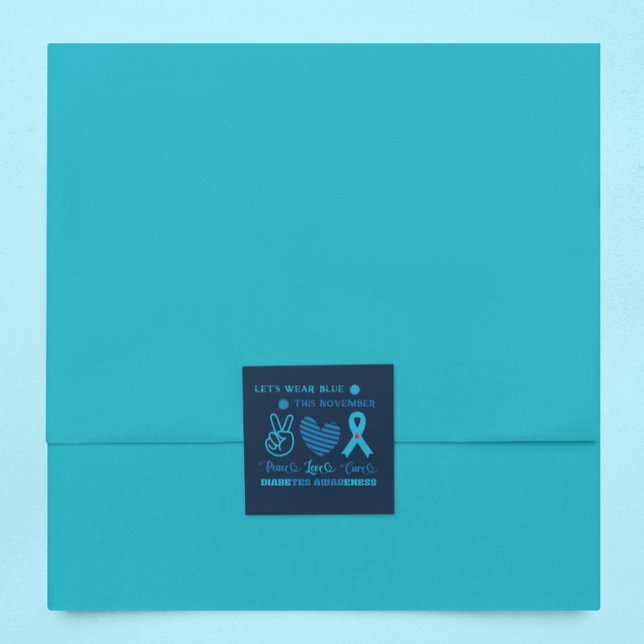 Let Us Wear Blue This November-Diabetes Awareness  Square Sticker (Creator Uploaded)