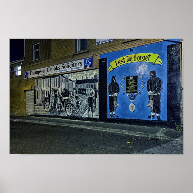 Let We Forget IRA Murals Belfast Poster (Front)