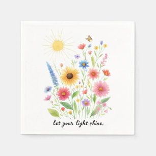 Let you light shine flowers and sun napkin
