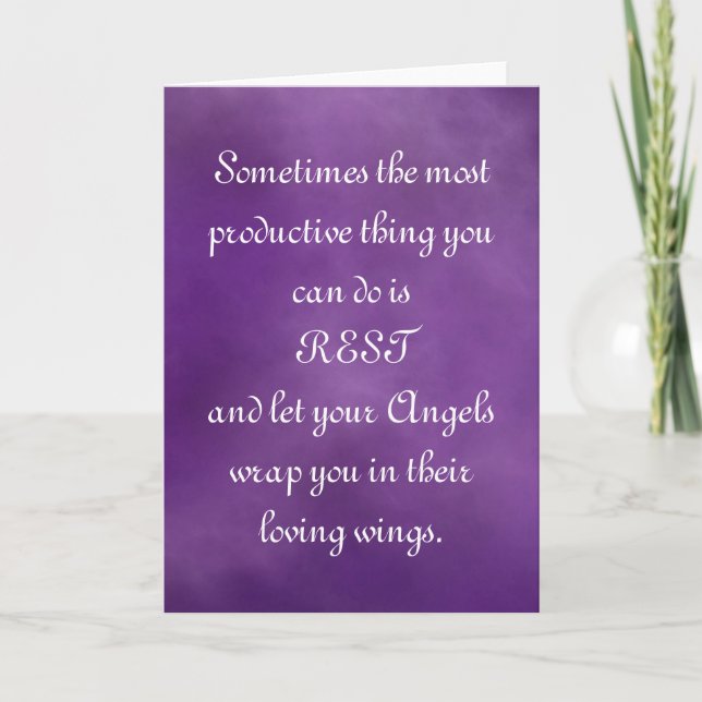 Let Your Angels Wrap You... Comfort Quote Card (Front)