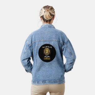 "Let your courage shine like a golden lion." Denim Jacket