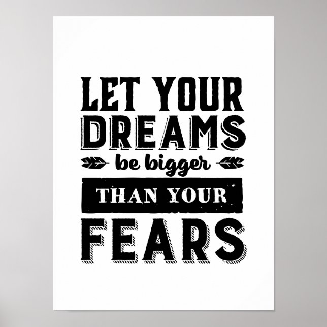 Let Your Dream Be Bigger Than Fear Motivational Poster (Front)