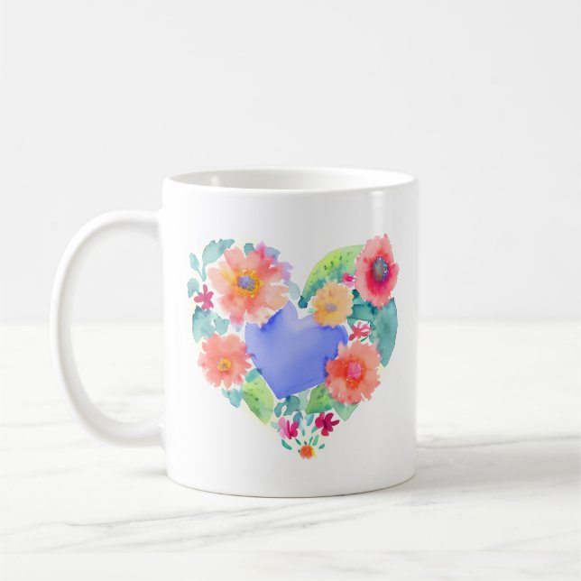Let Your Dreams Bloom | Floral Wreath Coffee Mug (Left)