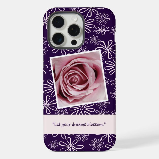 Let your Dreams Blossom - Blush Purple Pattern iPhone Case (Back)