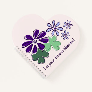 Let Your Dreams Blossom, Botanical Doodle, QR Code Notebook