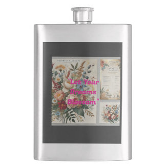 🌸 Let Your Dreams Blossom – Folk Art Floral Therm Hip Flask