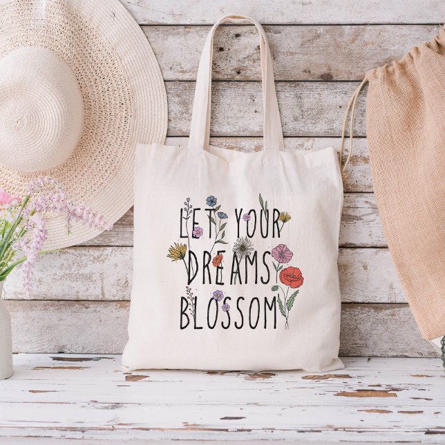 Let Your Dreams Blossom Wildflower Tote Bag (Creator Uploaded)