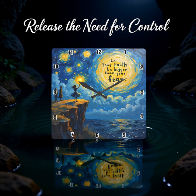 Let Your Faith be bigger than your fear Square Wall Clock (Creator Uploaded)