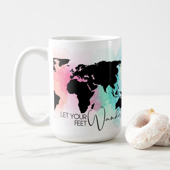 Let Your Feet Wander Coffee Mug (With Donut)