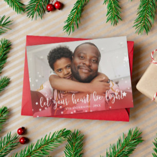 Let Your Heart Be Light Red Holiday Photo