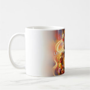 Let Your Heart Sing Floral Guitar Poster Coffee Mug
