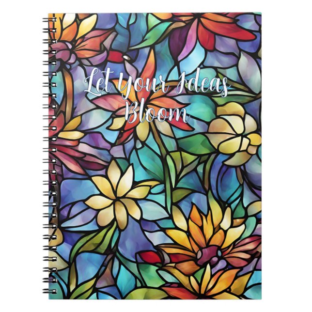 Let Your Ideas Bloom Floral Spiral Notebook (Front)