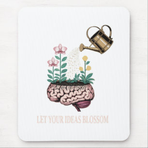 Let Your Ideas Blossom Vintage Brain Garden Mouse Mat