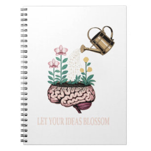Let Your Ideas Blossom Vintage Brain Garden Notebook