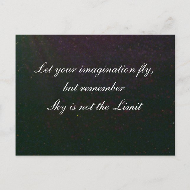 Let your imagination fly postcard (Front)