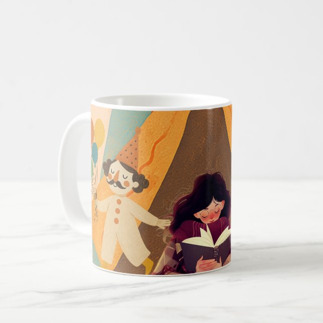 Let Your Imagination Roam - Retro Circus Storytime Coffee Mug (Front Left)