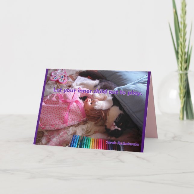 Let your Inner Child Out Tuxedo Cat Thank You Card (Front)