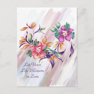 Let Your Life Blossom in Love Canvas Postcard Art