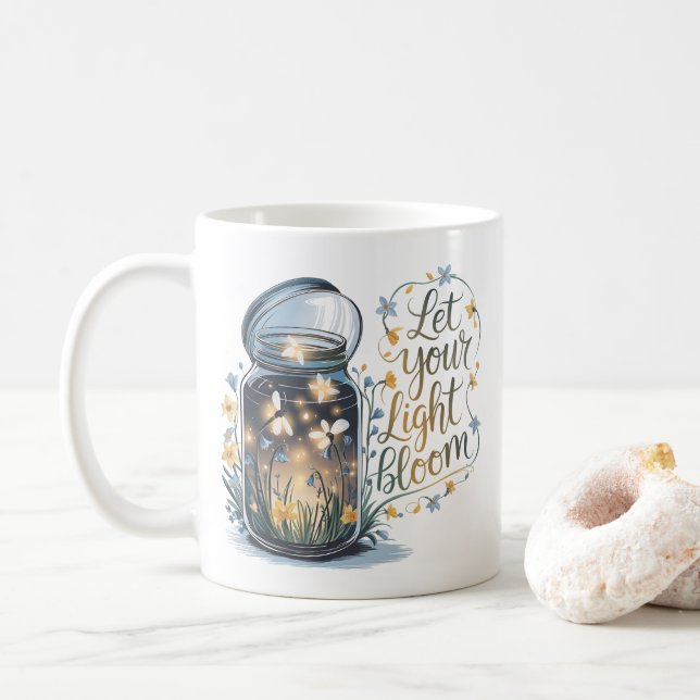 Let Your Light Bloom  Coffee Mug (With Donut)