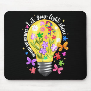 Let Your Light Shine Autism Awareness 2 Mouse Mat