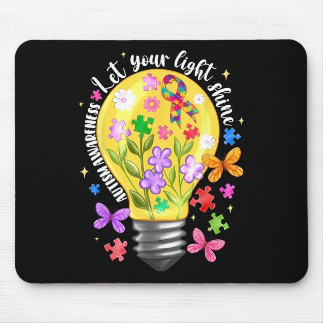 Let Your Light Shine Autism Awareness 2  Mouse Mat (Front)