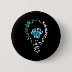 Let Your Light Shine Autism Awareness 6 Cm Round Badge