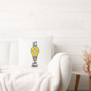 Let Your Light Shine Bible Cross Cushion