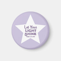 Let Your Light Shine Bible Verse White Star Purple