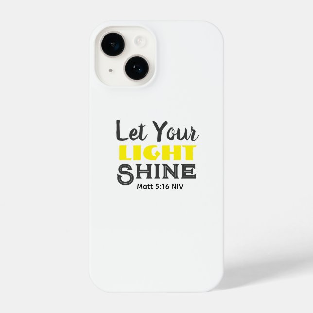 Let Your Light Shine Bible Verse Yellow Cute  iPhone Case (Back)