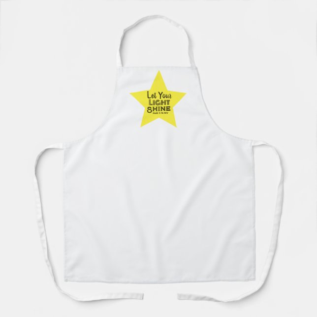 Let Your Light Shine Bible Verse Yellow Star Apron (Front)