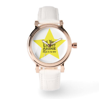 Let Your Light Shine Bible Verse Yellow Star Watch