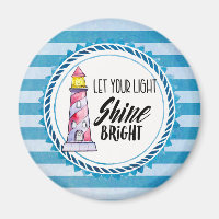 Let Your Light Shine Bright Lighthouse Typography