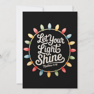Let Your Light Shine Christmas Lights Christian Holiday Card