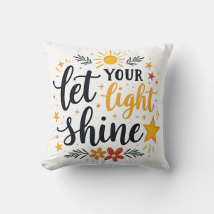 Let Your Light Shine Colourful Faith-Based Cushion