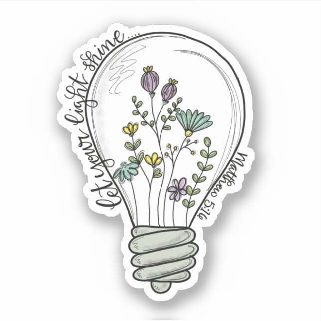 Let Your Light Shine Custom-Cut Vinyl Sticker (Front)