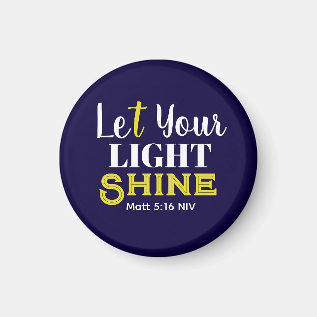 Let Your Light Shine Cute Dark Blue Graduation  Magnet (Front)