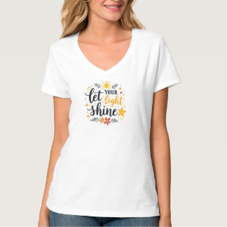 Let Your Light Shine Faith-Based Hand-Lettered T-Shirt
