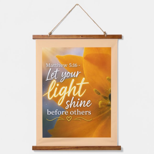 Let your light shine! Inspiring Scripture Hanging Tapestry (Front)