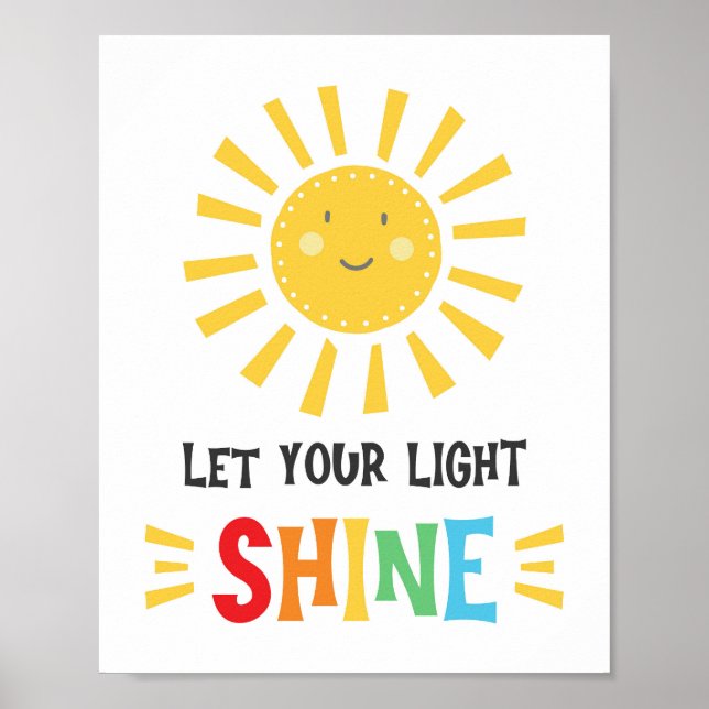 Let Your Light Shine Kids Christian Bible Poster (Front)