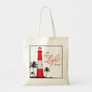 "Let your light shine!" Lighthouse Tote Red