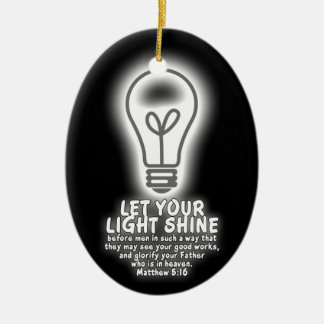 Let Your Light Shine Matthew 5:16 Bible Verse Glow Ceramic Tree Decoration