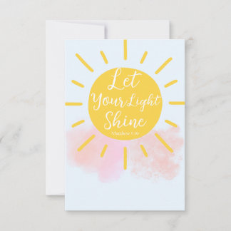 Let Your Light Shine - Matthew 5:16 Bible Verse Thank You Card