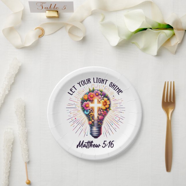 Let Your Light Shine Paper Plate (Wedding)